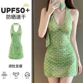 2026 novo estilo de uma peça Halterneck com decote em V Polka Dot maiô feminino seios pequenos puro desejo férias para f