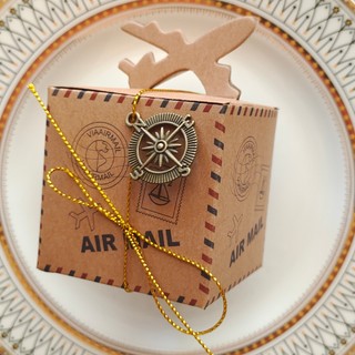 10 peças de papel kraft cor Retro avião lanche caixa papel kraft Tik Tok caixa de doces exportação caixa de doces