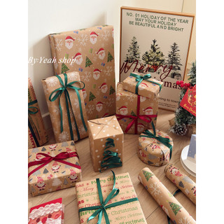 Papel de embrulho de natal papel Kraft caixa de presente papel de embrulho Santa embrulho de presente decoração de feria