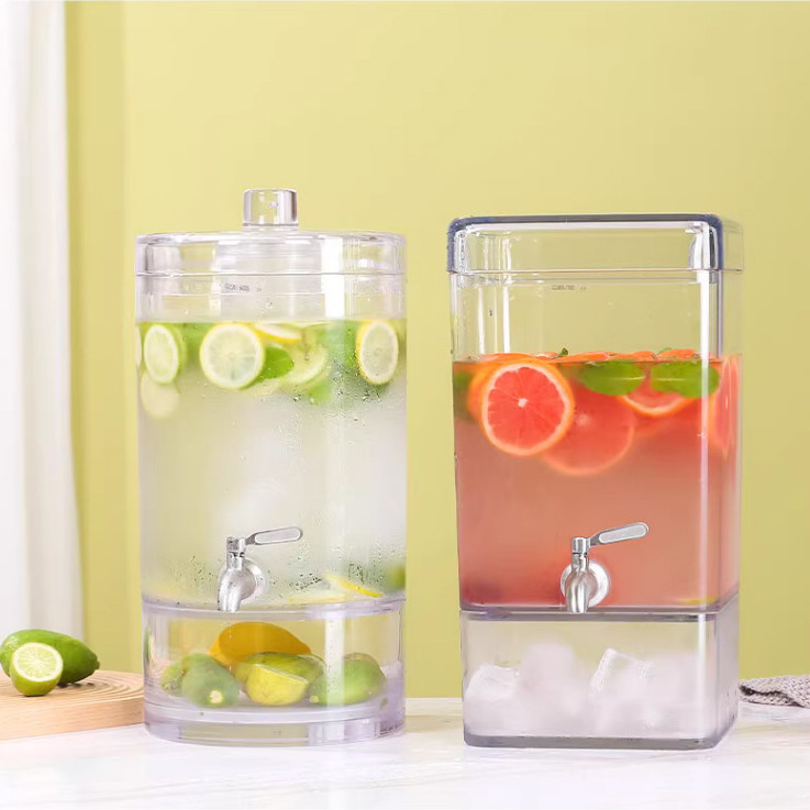 Barril de bebidas com torneira, grande capacidade, mesa de sobremesa comercial, Cola, frutas, chá, recipiente de limonad