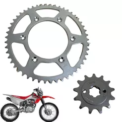 Kit Coroa + Pinhão Modelo Honda CRF 230 2007 a 2022 Aço1045 50T 13T