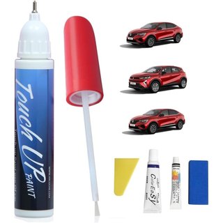 NNPDeZir-Red/RougeFlameNacretPenCar para Renault, Caneta para Reparação de Riscos em Carros Renault, Soluções de Manuten