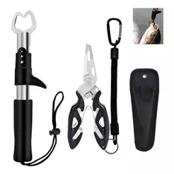 Kit Pesca Alicate Contenção Peixe + Alicate Bico Saca Anzol