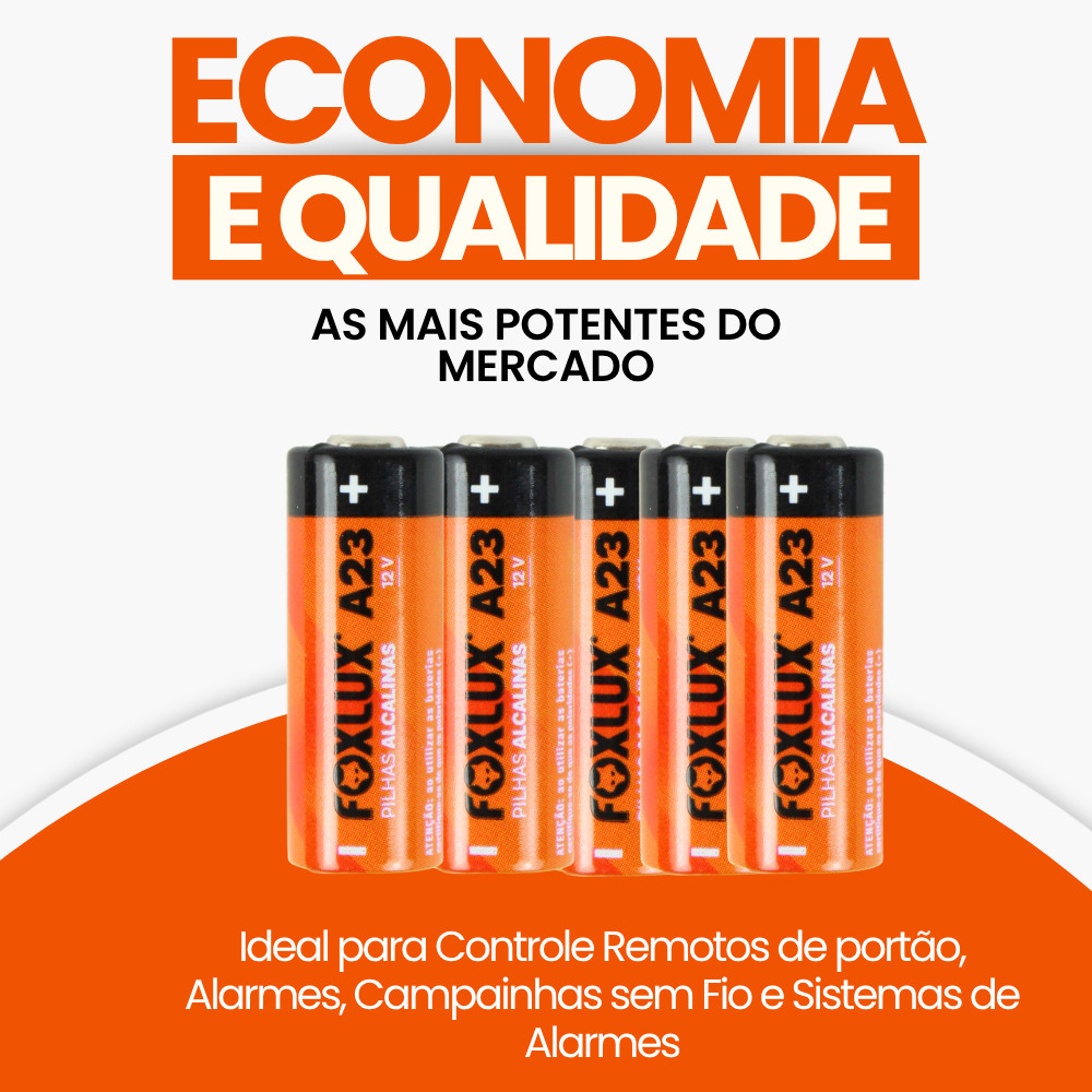 Pilha Bateria 12V A23 MN21 Foxlux Alcalina Kit com 25 — imagem 2 de 2