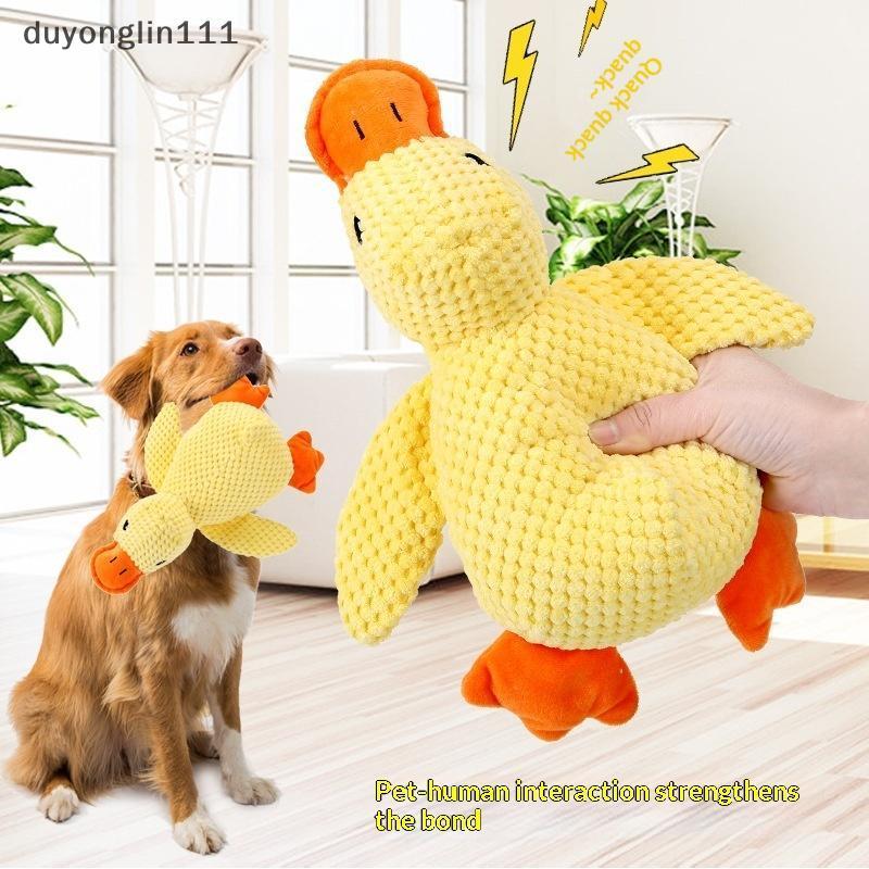 (duyonglin111) Brinquedo De Pelúcia Para Animais De Estimação Cão Calmante Pato Companheiro Dormindo Brinquedos Mastigar