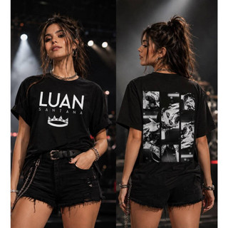 [Camiseta Premium em Algodão Puro]LA  Camiseta Luan Santana Frente e Costas Unissex 100% Algodão Premium