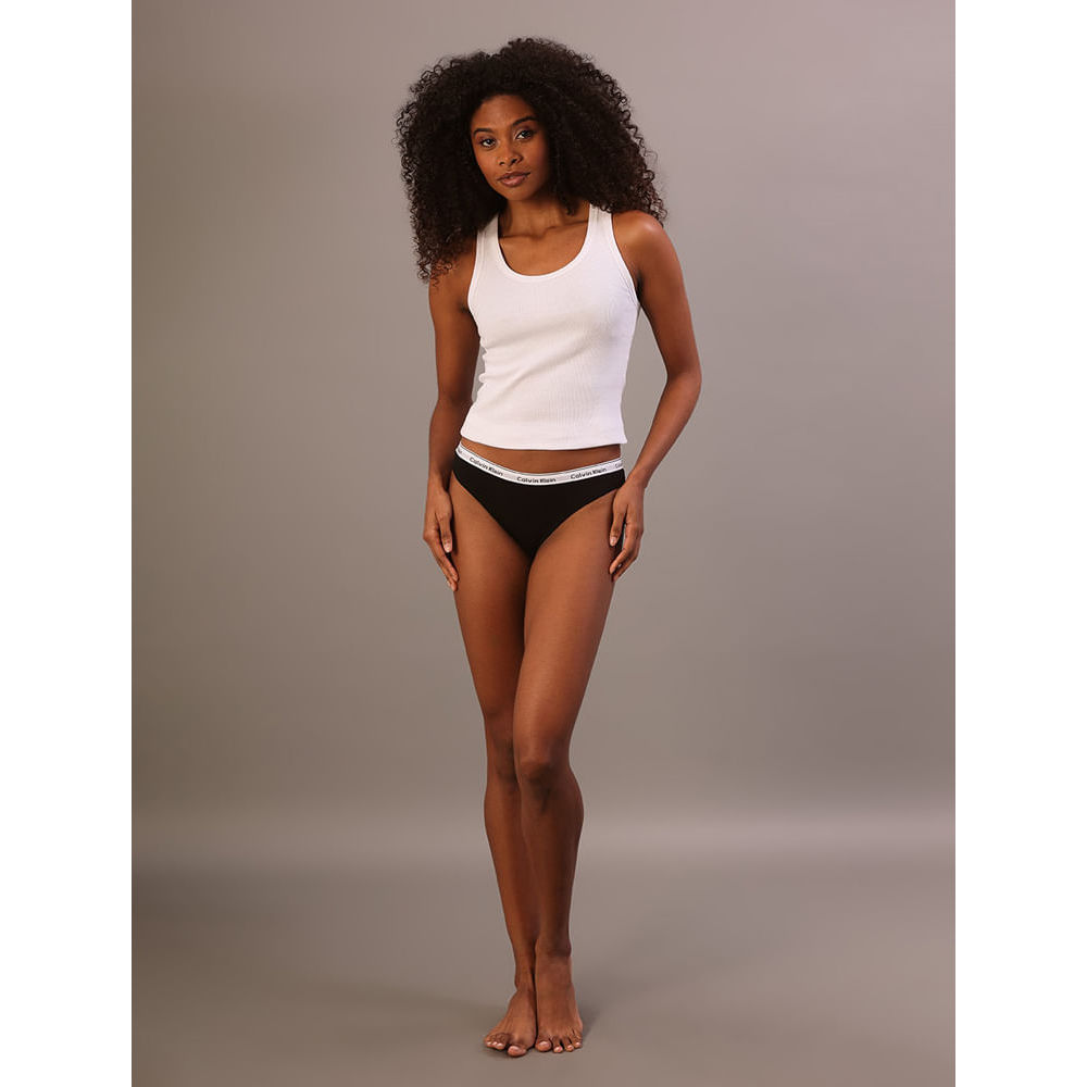 Kit 2 Calcinhas Tangas Mini Modern Cotton Calvin Klein Underwear - Preto