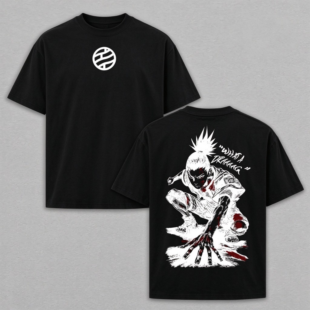 Camiseta Unissex Premium De Algodão Estampa Personagem Anime Preta Estilo Streetwear Para Uso Diário Passeio E Eventos