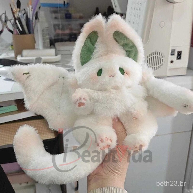 Brinquedos de pelúcia de morcego voador, boneca de coelho kawaii fofa, brinquedos de pelúcia macios e confortáveis para 