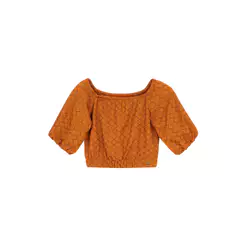 Blusa Feminina Cropped Ciganinha Marialícia Laranja