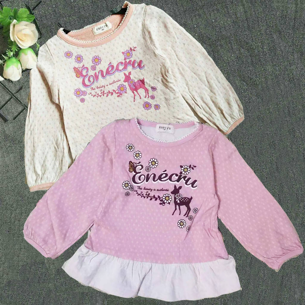 Exportação de comércio exterior Original único algodão puro meninas quente manga comprida Casual topo primavera outono e