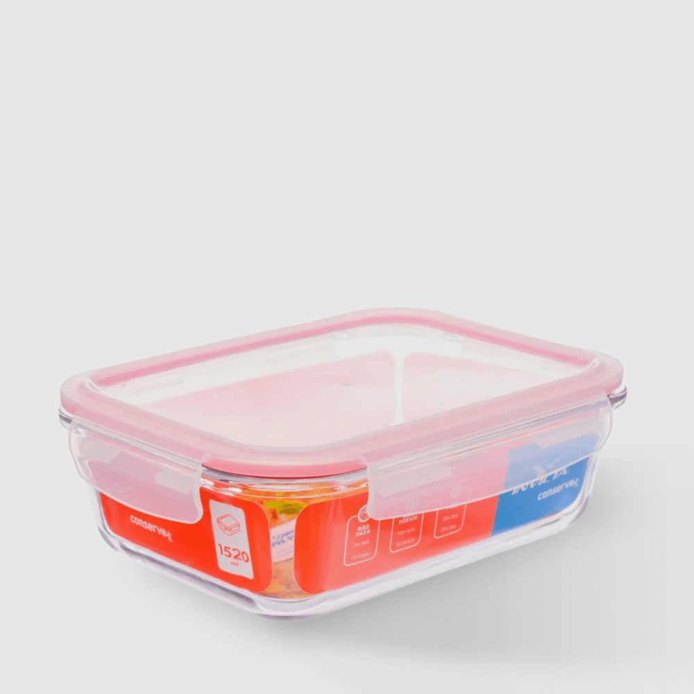Pote de Vidro Hermético 1,5L Retangular Invicta