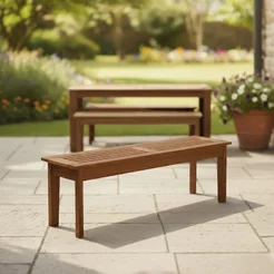 Banco em Madeira Maciça 3 Lugares 140cm Churrasqueira Primavera Marrom/Castanho Stain Castanho