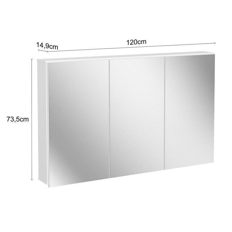 Espelheira para Banheiro 120cm 3 Portas Cancún Branco · foto 2