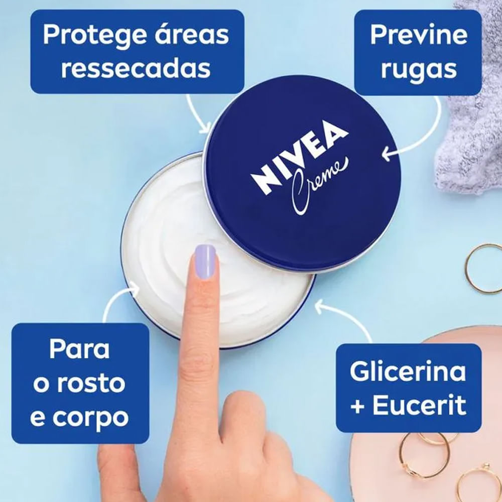 Kit Nivea Care Creme Hidratante Latinha Azul 29g + Hidratante Labial Amora Shine 4,8g · foto 2