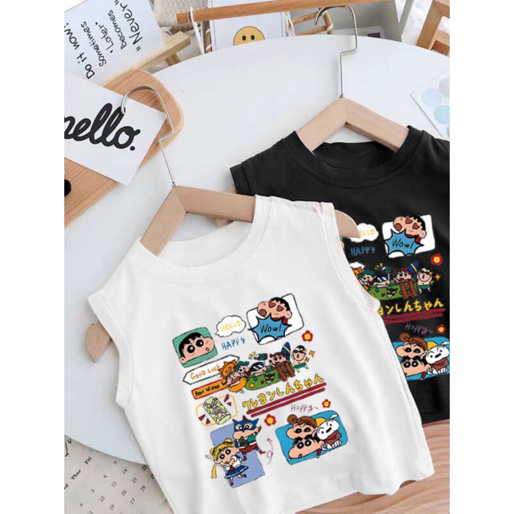 Crianças sem mangas camiseta verão meninos meninas puro algodão pequeno colete meninos bebê bonito dos desenhos animados