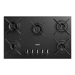 Cooktop 5 Bocas a Gás Consul com Grades Estáveis e Mesa de Vidro - CD075BE