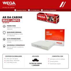 Filtro Do Ar condicionado cabine ECOSPORT FIESTA FUSION – Wega AKX35346F