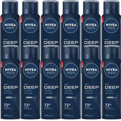 Kit Desodorante Aerosol Nivea Men Deep Original 150ml - 12 Unidades