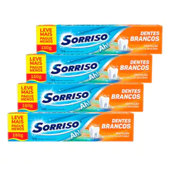 Kit Creme Dental Sorriso Dentes Brancos 180g 4 Unidades