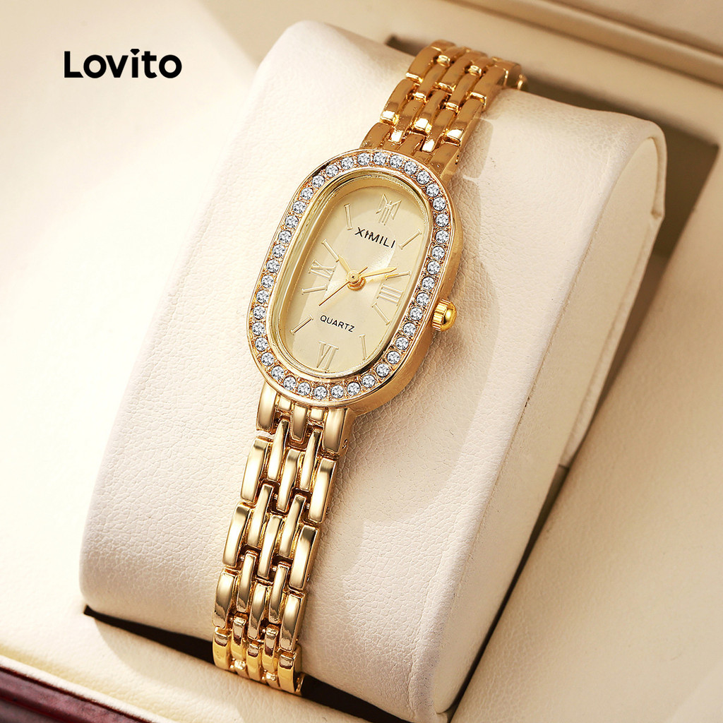 Lovito Relógio de Quartzo com Strass Elegante LFA99128