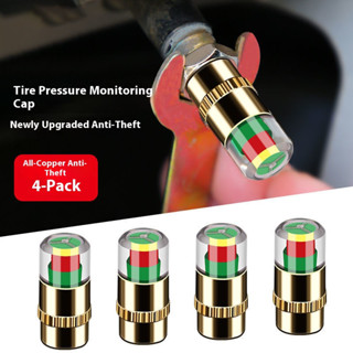 4 Pcs Tampas Do Monitor De Pressão Dos Pneus-Alerta Visual Codificado Por Cores (Verde/Amarelo/Vermelho)-Construção Em L em Oferta na Shopee