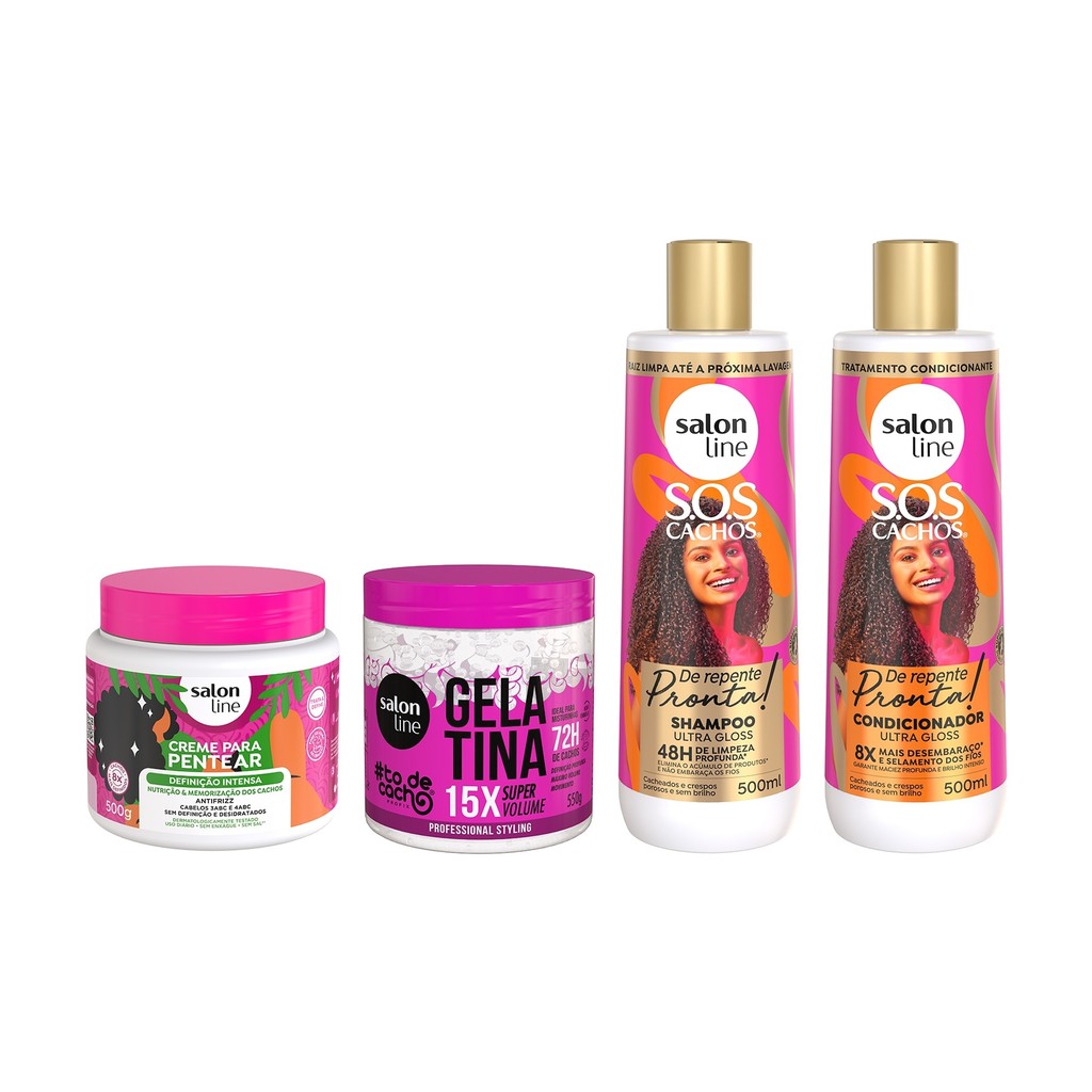 Kit Cachos Nutridos, Brilhosos e Volumosos em Oferta na Shopee