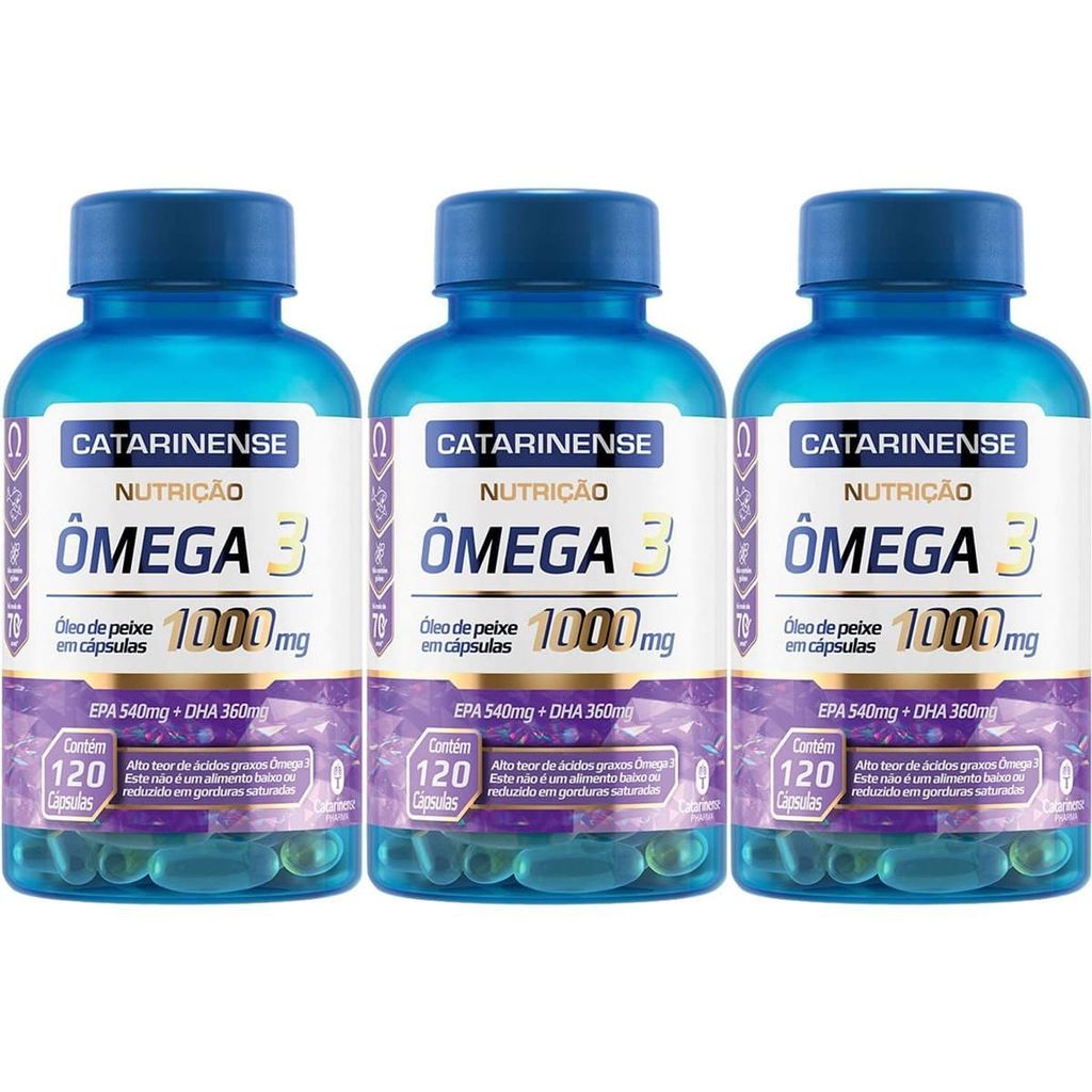 Kit 3X Ômega 3 - 120 Cápsulas - Catarinense Nutrição