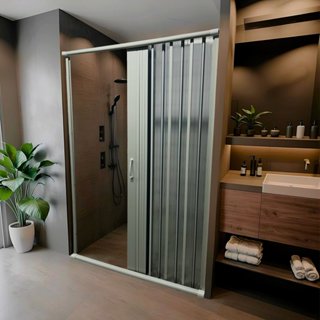 Box para Banheiro de PVC 185x145cm Sanfonado Frontal BCF Branco em Oferta na Shopee