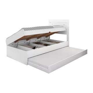 Cama Baú Framar Móveis Larissa Solteiro  com Auxiliar Cor Branco em Oferta na Shopee