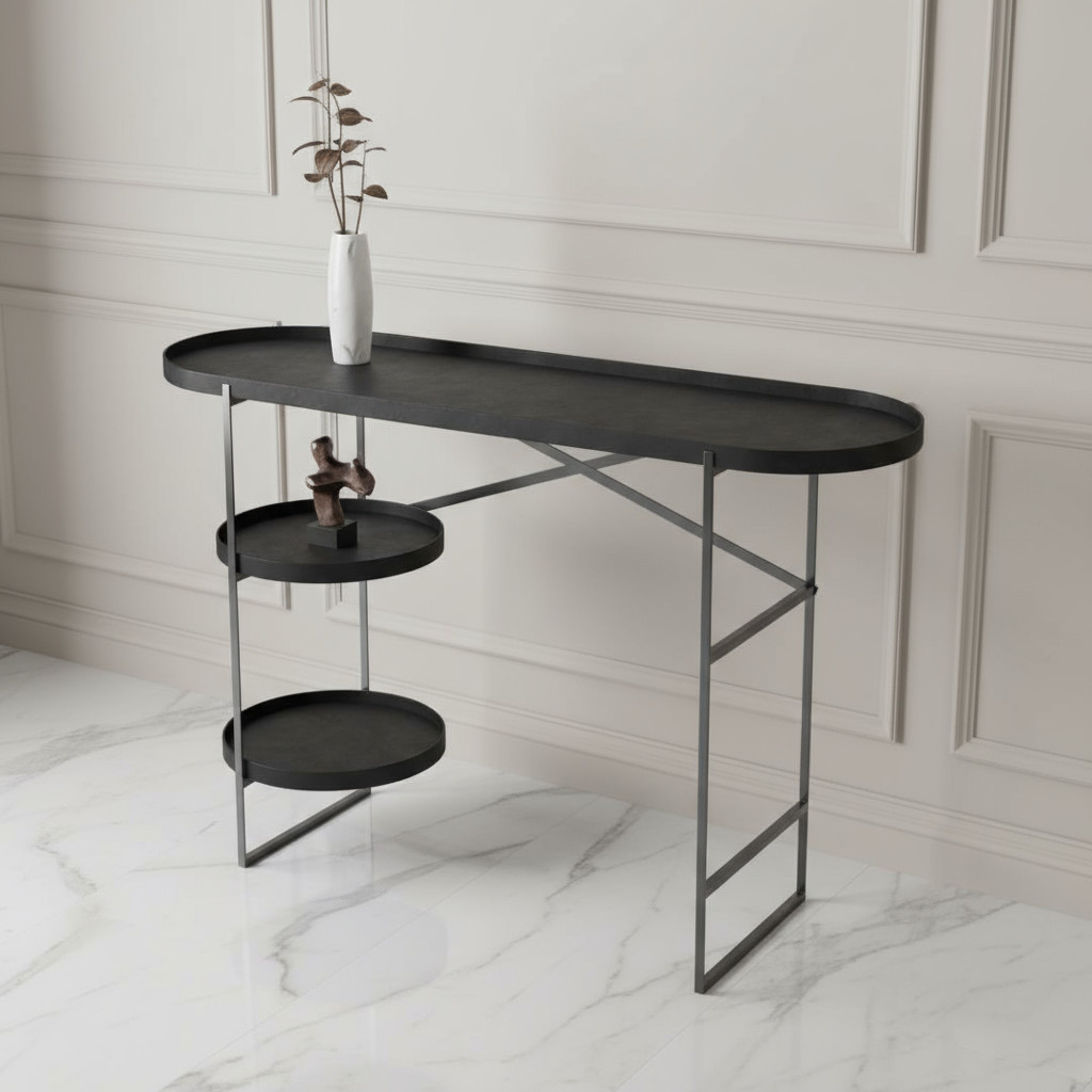 Aparador Multiuso Sala de Estar 90cm Pés de Ferro Carrinho de Bebidas Buffet Lateral Luxo Moderno