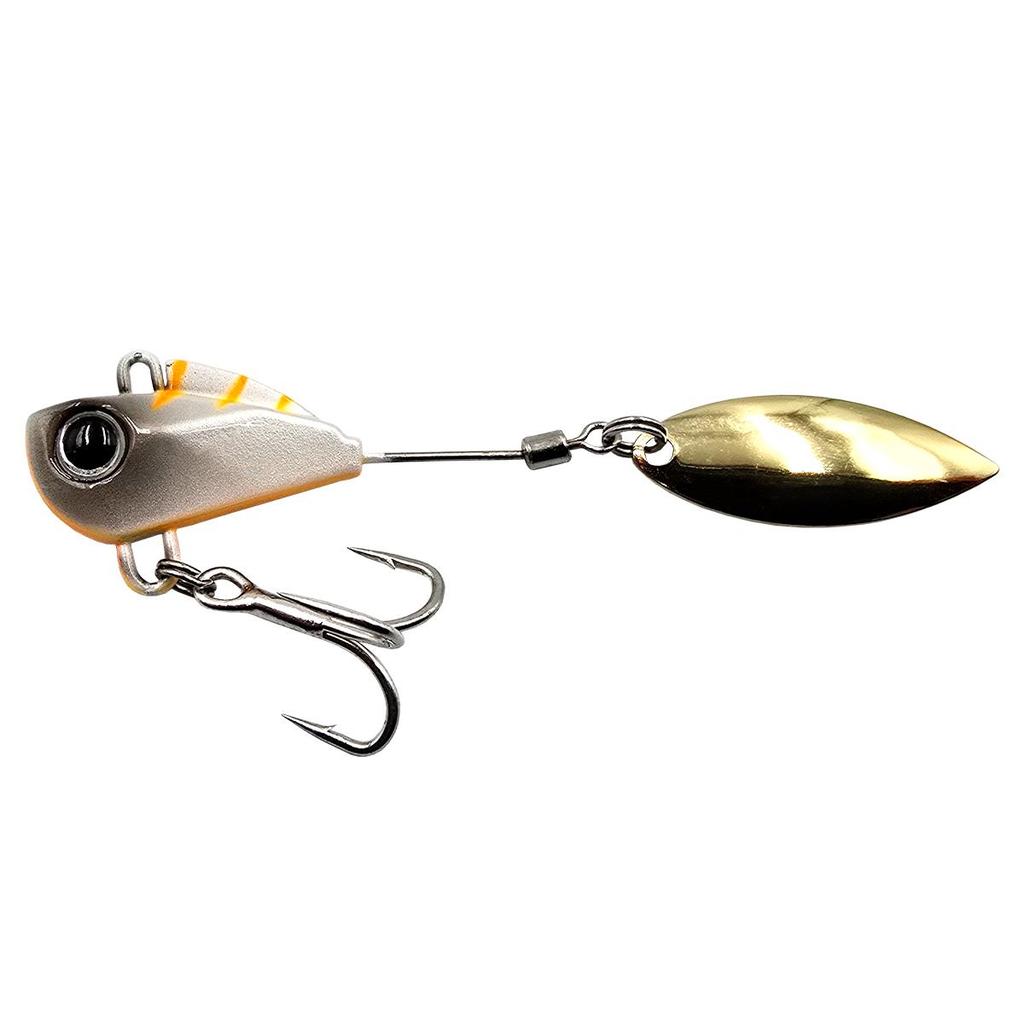 Isca Artificial Little Spin Colher Folha 3cm 16g Branco c/Laranja - Yara Cor 74
