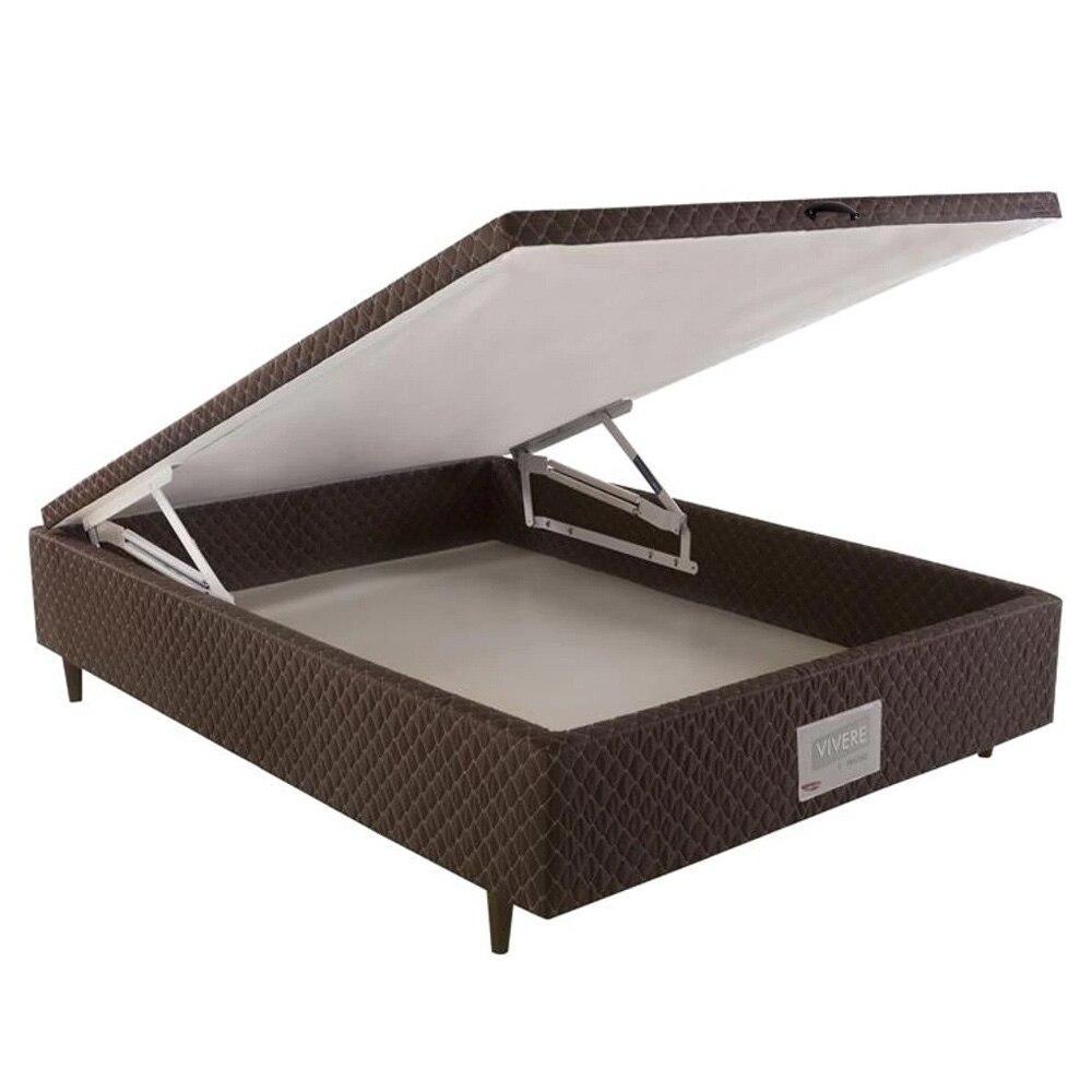 Base Cama Box Baú Casal Herval Montana 46x138x188 cm, Marrom em Oferta na Shopee