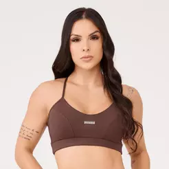 Top Essential Marrom Chocolamore Poliamida Com Bojo