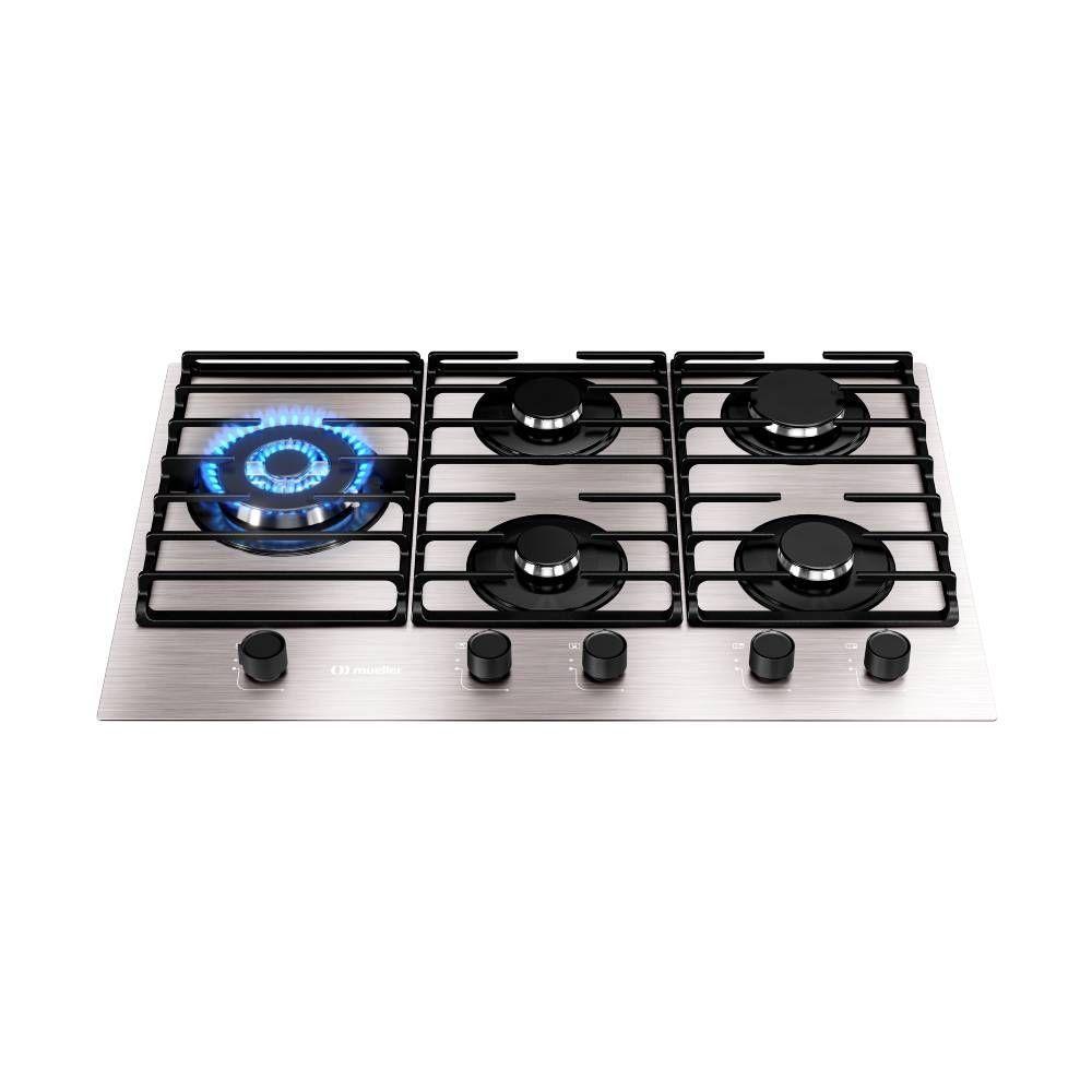 Cooktop Mueller 5 Bocas Alumínio Tripla Chama Com Grade Dupla Bivolt MCG5BL em Oferta na Shopee