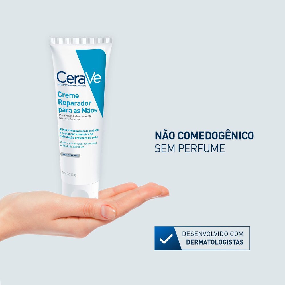 Detalhes do CeraVe Creme Reparador para Mãos Sem Perfume 100ml