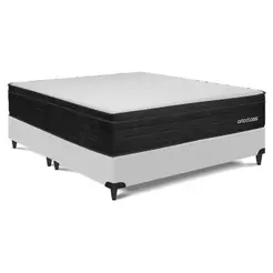 Cama Box e Colchão Poli Pillow D45 -Queen(158x198)-Ortoclass