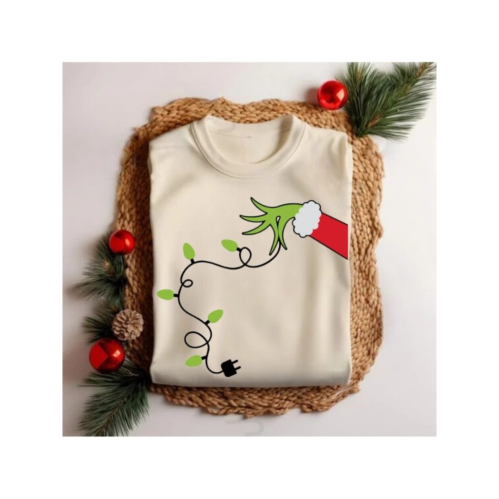Camiseta Feminina Natal Grinch Monstro Natalino Pisca Pisca Festa Merry Christmas Personalizada
