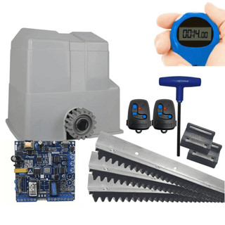 Kit Motor Portão Deslizante Peccinin Super 800kg  3m Cremalheira 1/2 Industrial Cinza