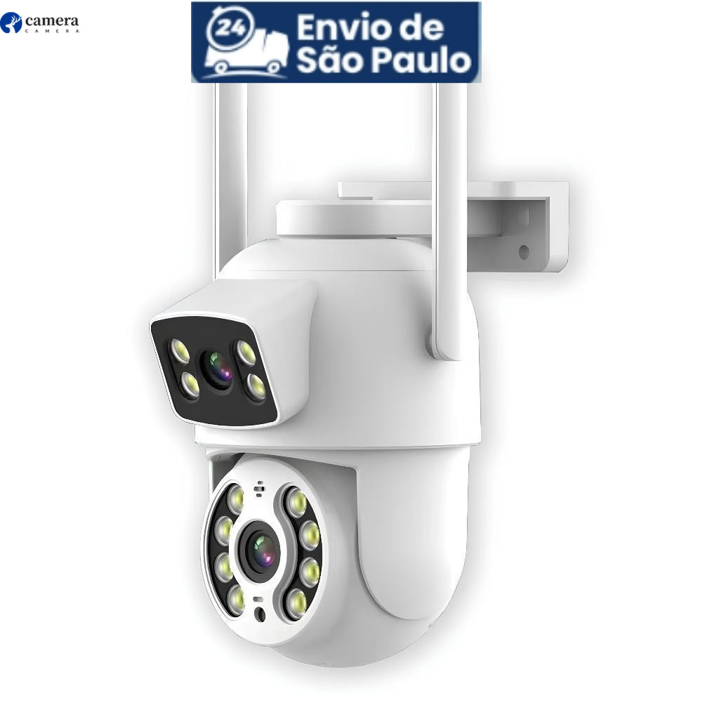 Câmera Dome IP Wireless PTZ de Dupla Lente, Detecção de Humanos com IA, Segurança Residencial