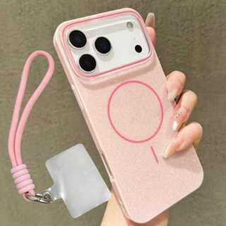 Capa Com Cordão de Pulso Para Novo Modelo IP17-17PRO -17AIR -17PROMAX   Magsafe Glitter em Oferta na Shopee