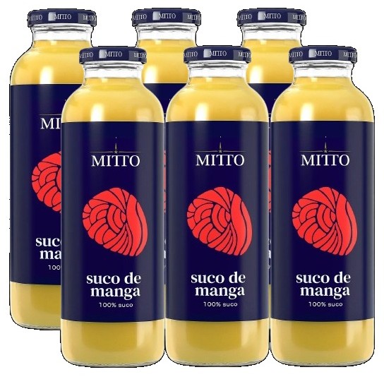 kit 6 Suco de Maça Integral Mitto Garrafa Vidro 300ml