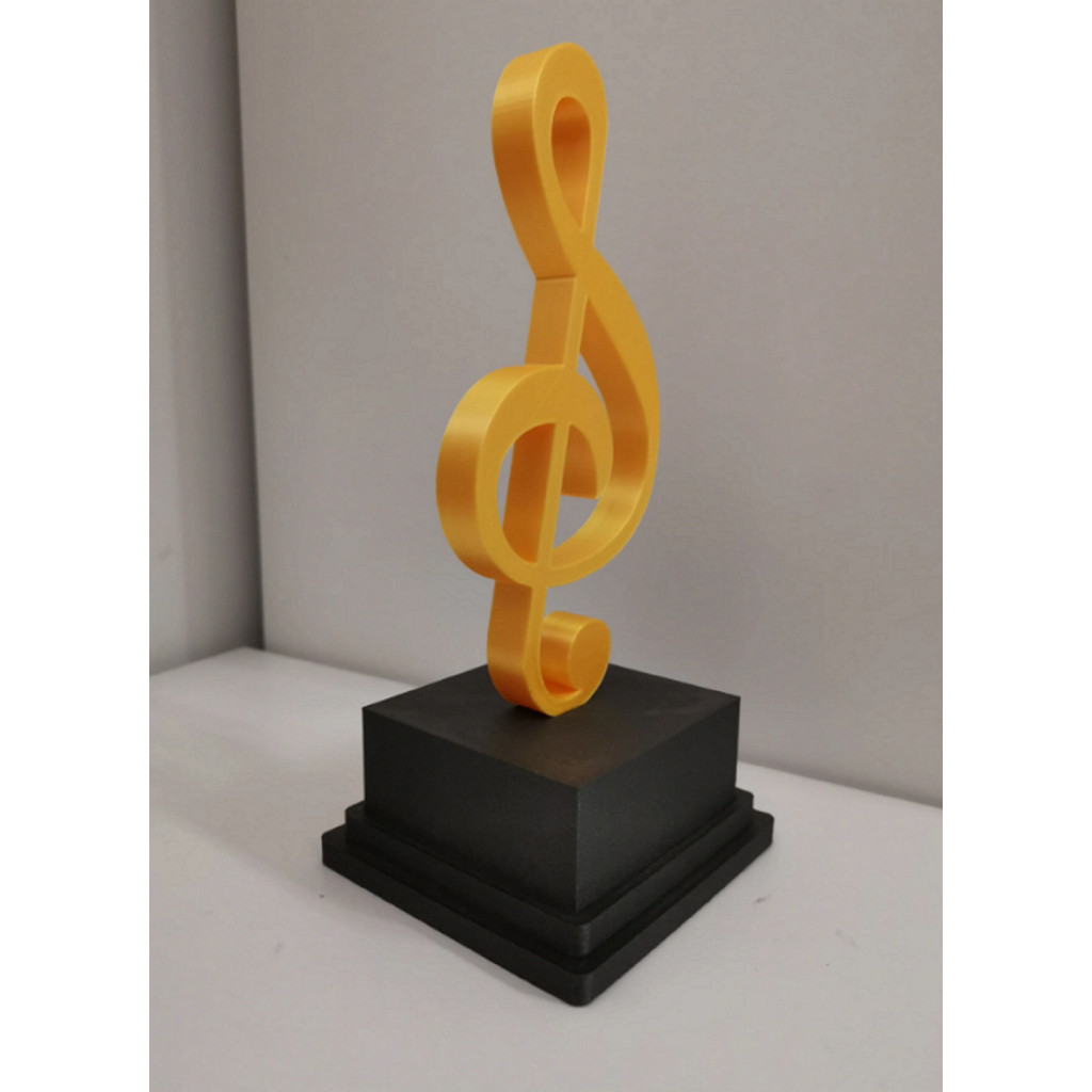 Kit 2 Troféus Musicais Clave de Sol Personalizados | Gravação a Laser | Premiação para Escola de Música, Festival e Reci