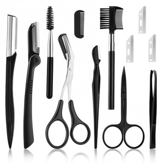 Kit de Aparador de Sobrancelha 11 Unidades Mulheres Inclui Facial  Face Razors Eyebrow Es…