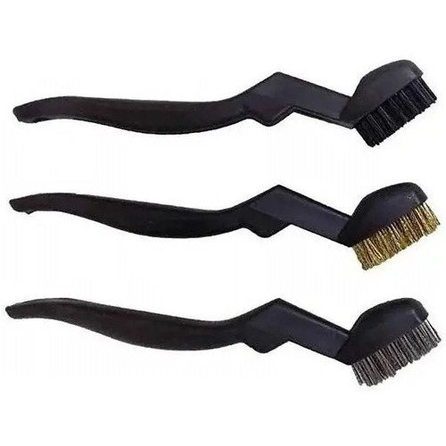 Kit 3 Escovas Bestfer BFH1834 Aço Latão Nylon Cabo Plástico Remoção Ferrugem Limpeza Manual Profissional Cerdas · foto 2