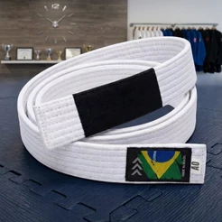 Faixa Jiu Jitsu Reforçada Sequência Profissional 4mm 4cm 6 Costuras Ponta Graduação Treino Competição Profissional