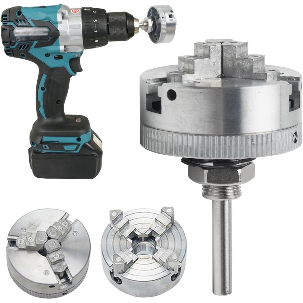 Mandril de Torno de 4 Mandíbulas Z011, Mandril de Torno Mini com Haste de Conexão e Chave, Mandris Autocentrantes para T