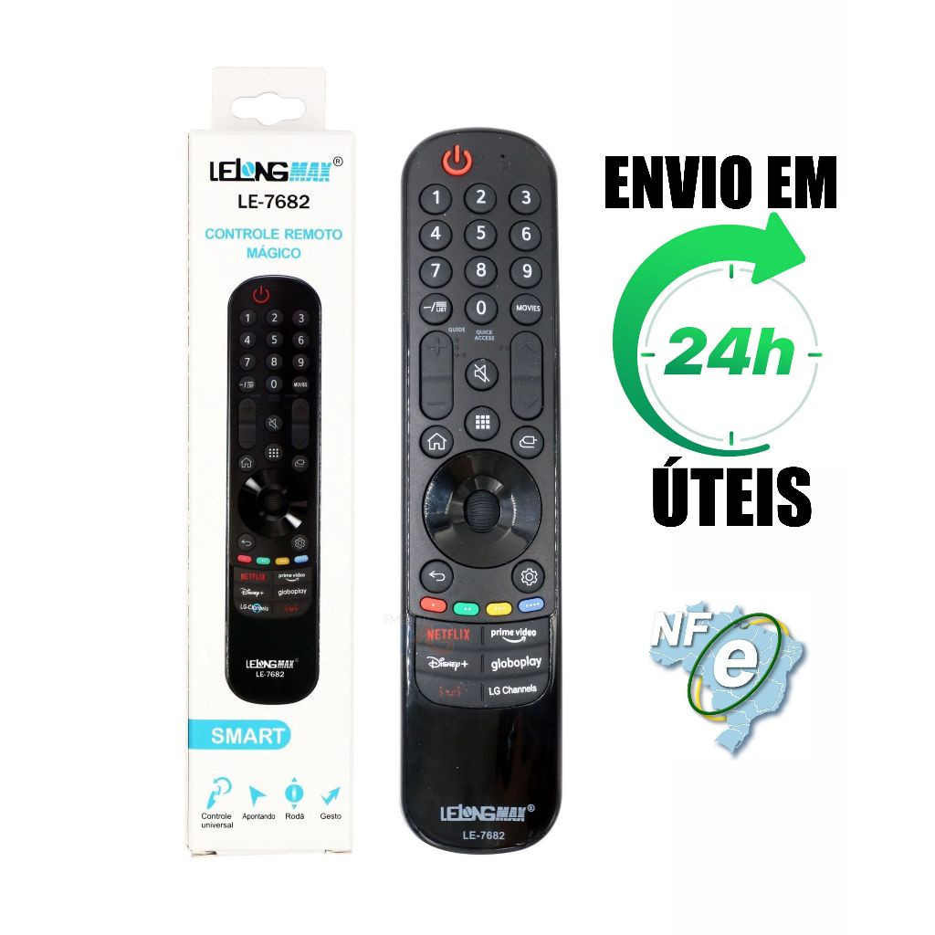 Controle Compatível com Smart Magic Mr22gn TV LG 50nano75 Akb76040003 S/Voz e Mo
