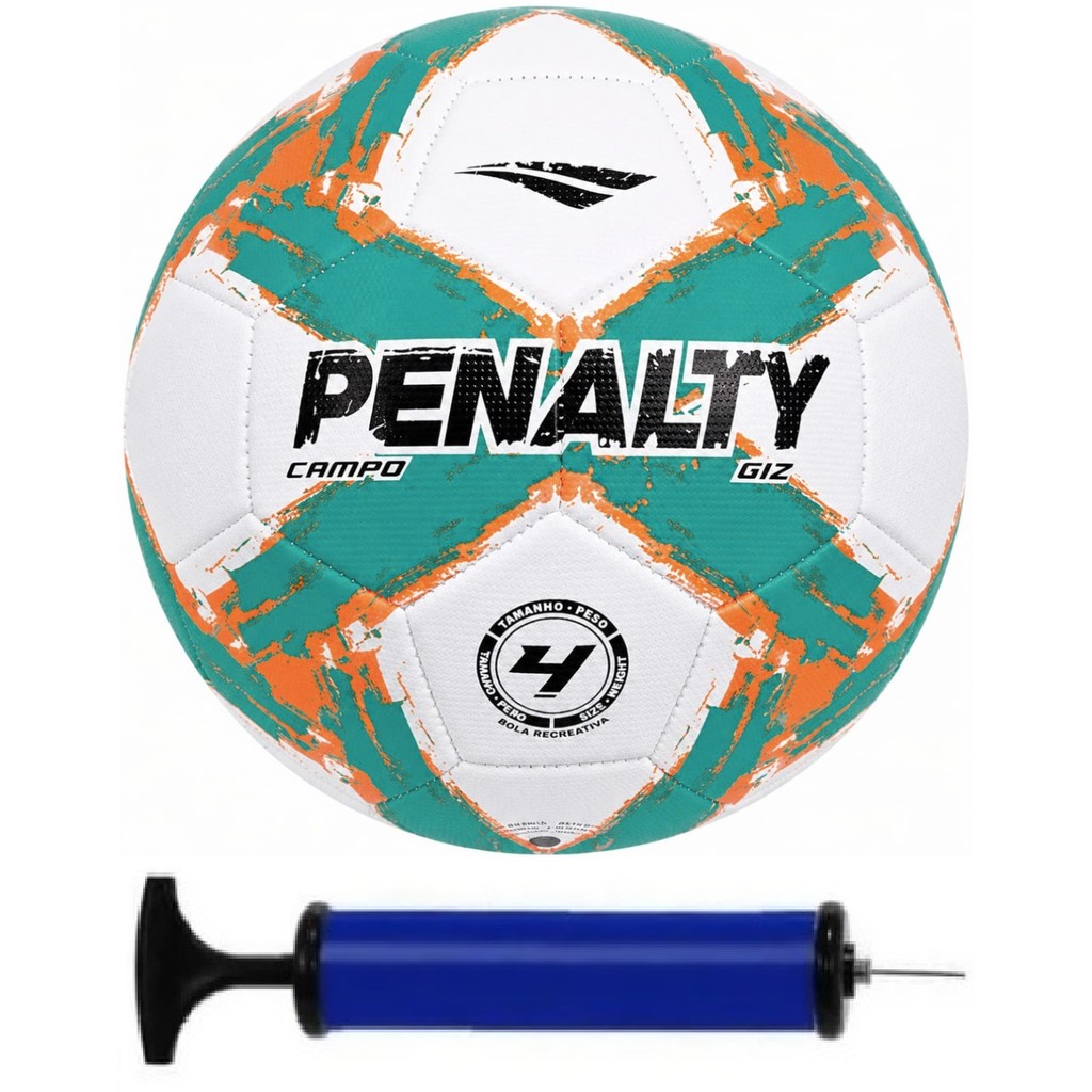 Bola Infantil Futebol Campo Penalty Giz Nº 4 Oficial + Bomba de Ar