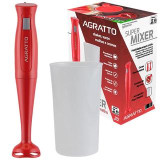 Super Mixer Elétrico com Copo Agratto MXV-01127V Lâminas de Aço Inoxidável Motor 200W Vermelho